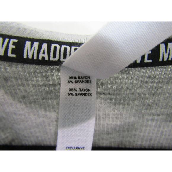 Steve Madden Gray Rib Knit Top Womens sz S Rayon Mininalist Neutral Streetwear - Picture 4 of 6